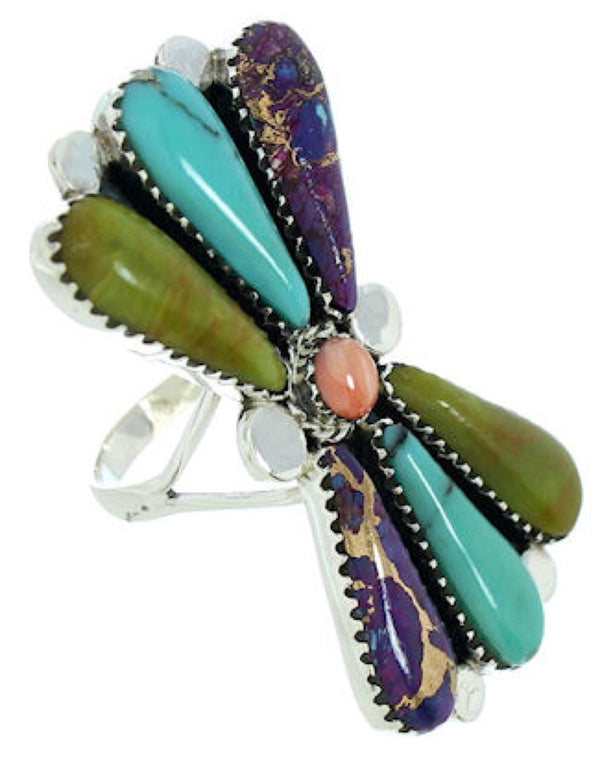 Silver Jewelry Multicolor Large Statement Ring Size 7-1/4 BW74477